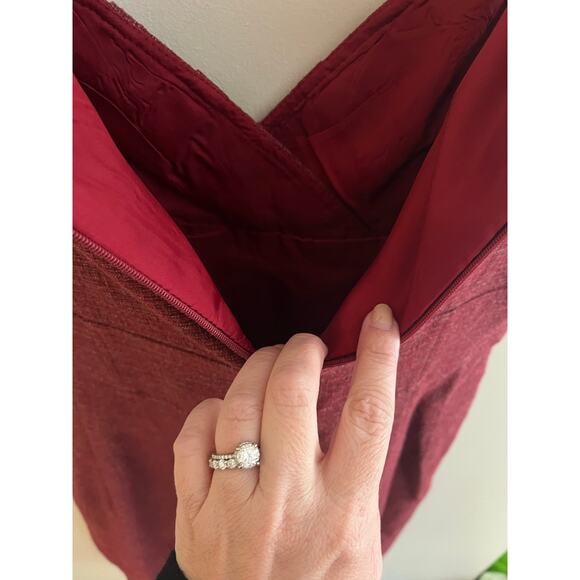 Nanette Lepore Red Ruffle Neck Tweed Dress - Size 6 - Made in USA - Picture 4 of 6